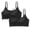 Black, variant on 2 Pack Women's Wireless Bras Seamless V Neck Back Closure Bra Push Up Wave Edge Adjustable Straps Bralette