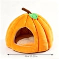 thumbnail image 3 of Pumpkin Shape Pet Cave Bed Soft Enclosed Warm Sleeping House for Cats Small Dogs, Removable Cushion Indoor Pet Shelter with Cozy Padding, 3 of 6