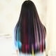 thumbnail image 3 of Clip de extensión de cabello de colores, pieza de cabello liso colorido, peluca para niños y niñas, Clip destacado, 12 Uds., 3 of 6