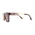 thumbnail image 3 of Polarized Mens Slick Elegant Gentlemans Luxury Horn Rim Sunglasses Tortoise Gold - Brown, 3 of 4