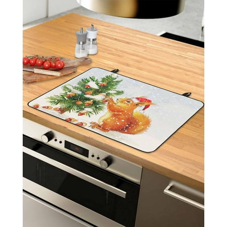 

Christmas Squirrel Stove Top Covers for Electric Stove Heat Insulation Fireproof Glass Cooktop Cover Counter Top Glass Stove Cover for Prevent Scratches 36 x21 Xmas Tree Balls Snowflake