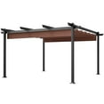 thumbnail image 3 of Outsunny 13' x 13' Retractable Pergola Canopy, Aluminum Outdoor Pergola for Garden, Patio, Backyard, Deck, Brown, 3 of 10