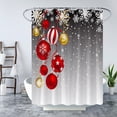 thumbnail image 3 of Merry Christmas Shower Curtain Red Yellow Xmas Balls Snowflake Winter Snow Happy New Year Festival Decor Fabric Bathroom Curtain with Hook, 3 of 4