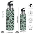 thumbnail image 2 of Wavy Black and Green Pattern 1000ml Double Walled Stainless Steel LeakProof Sports Bottle Thermo 8h Portable, 2 of 9