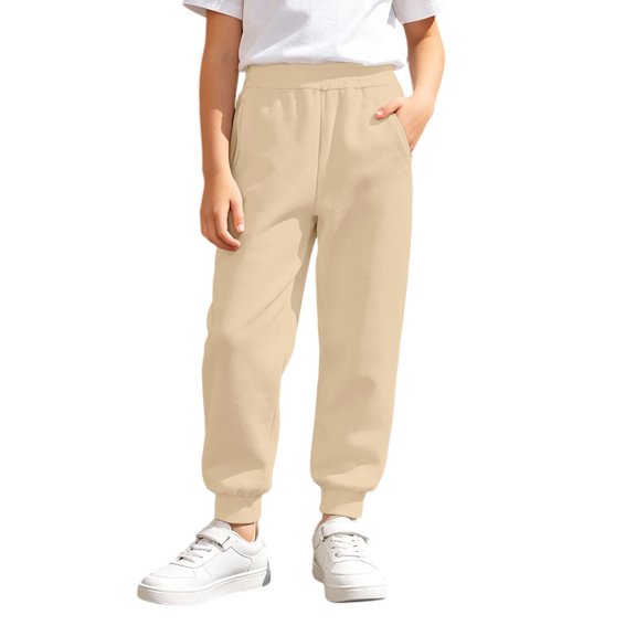 CONZONE Toddler Girls Baggy Sweatpans Wide Leg Jogger Pants for Girls Elastic Waist Cozy Fall Sports Trousers with Pockets Size 3-4 Years
