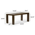 thumbnail image 4 of Plank+Beam 72" Modern Dining Table for 6, Solid Wood Rectangular Dining Table for Kitchen/Dining Room, Walnut Wirebrush, 4 of 13