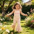 thumbnail image 2 of Rompers for Girls Exquisite Bow Sleeveless Square Neck Girls Strap Jumpsuit with Pocket Outdoor Daily Play Outfit, 2 of 8