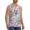 thumbnail image 2 of JUNZAN Colorful Watercolor Dots Men's Sleeveless T Shirts,Sleeveless Muscle Shirts,Sizes S-3XL, 2 of 8