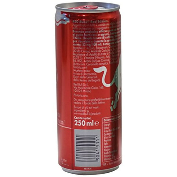 Red Bull: "Red Edition" Energy Drink, Red Fruits And Citrus Flavour 8.45 Fluid Ounce (250Ml) Can (Pack Of 6) [ Import ] - Walmart.com
