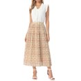 thumbnail image 2 of INSPIRE CHIC Floral Skirt for Women 2026 A Line High Waisted Casual Boho Summer Midi Skirts S Apricot, 2 of 5