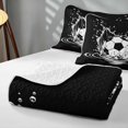 thumbnail image 4 of Manfei Football Twin Quilt Set, Sport Twin Coverlet Set, Black And White, Black Reversible 2pcs, 1 Bedspread and 1 Pillowcase, 4 of 7