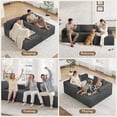 thumbnail image 4 of Modular Sectional Sofa Couches L-Shape Couch 3 Seat Modular Sofa Memory Foam Sectional Couches for Living Room, Cloud Couch with Oversized Chaise (Grey Stripe, 94.5" Right Facing Chaise), 4 of 13