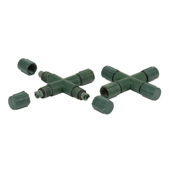 Vickerman Single Mold LED Set Green Coaxial X Splitter 6/Bag, CSA/us Listed.