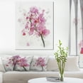 thumbnail image 1 of Pink Flower with Falling Petals - Large Floral Canvas Artwork, 1 of 3
