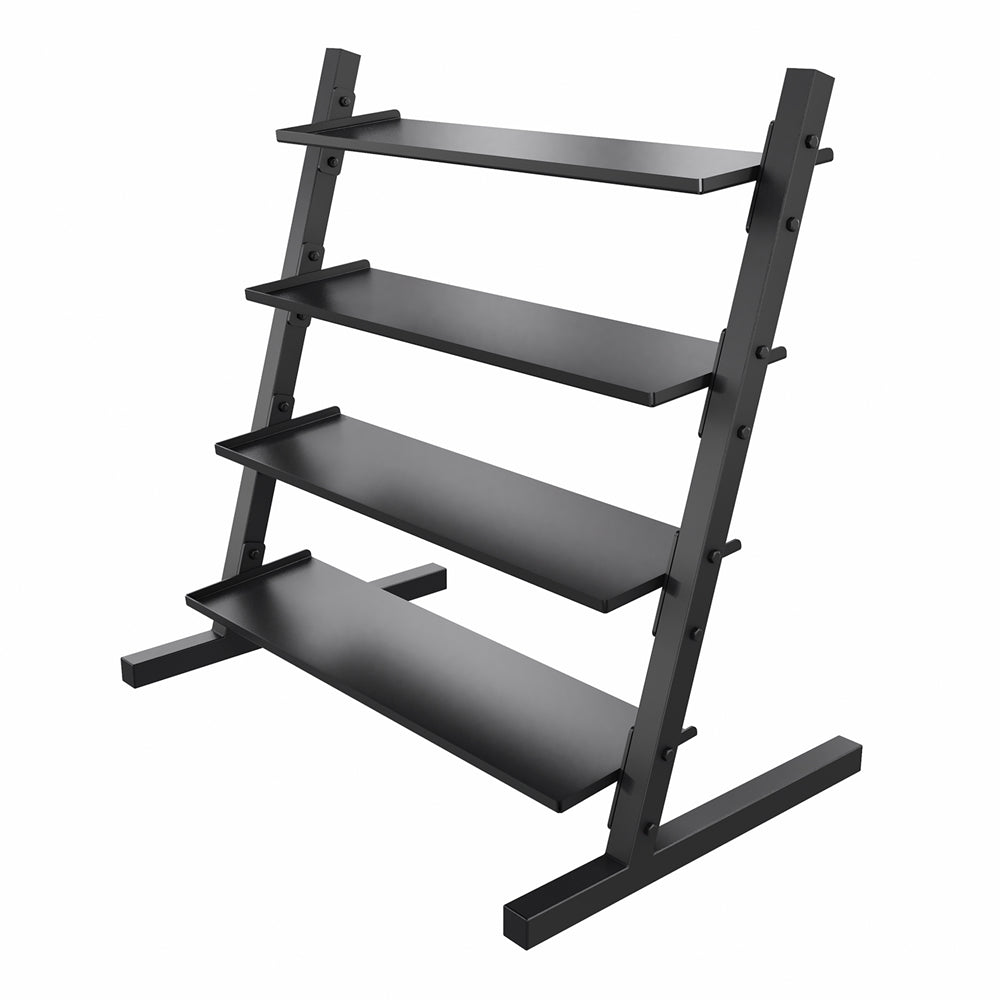 Power Systems 4 Tier Dumbbell Rack – Steel Weight Rack for Neoprene/Vinyl Dumbbell Weights 1–15 lb