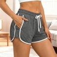 thumbnail image 4 of Arlun Womens High Waist Workout Shorts for with Pockets Side Split Hem Athletic Running Yoga Shorts Comfortable Stretchy Breathable Casual Wear Grey M, 4 of 5