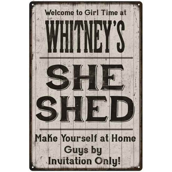 WHITNEY'S She Shed signGift Lady Cave Gift 8x12 Metal Sign 108120082371