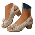 thumbnail image 3 of Fukaraa Open Toe Orthopedic Sandals Women Arch Support Leather Wedge Platform, 3 of 9
