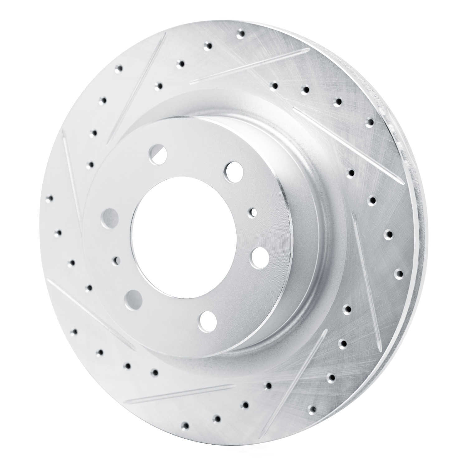 Dynamic Friction Company 631-76162L DFC Brake Rotor - Drilled And Slotted - Silver