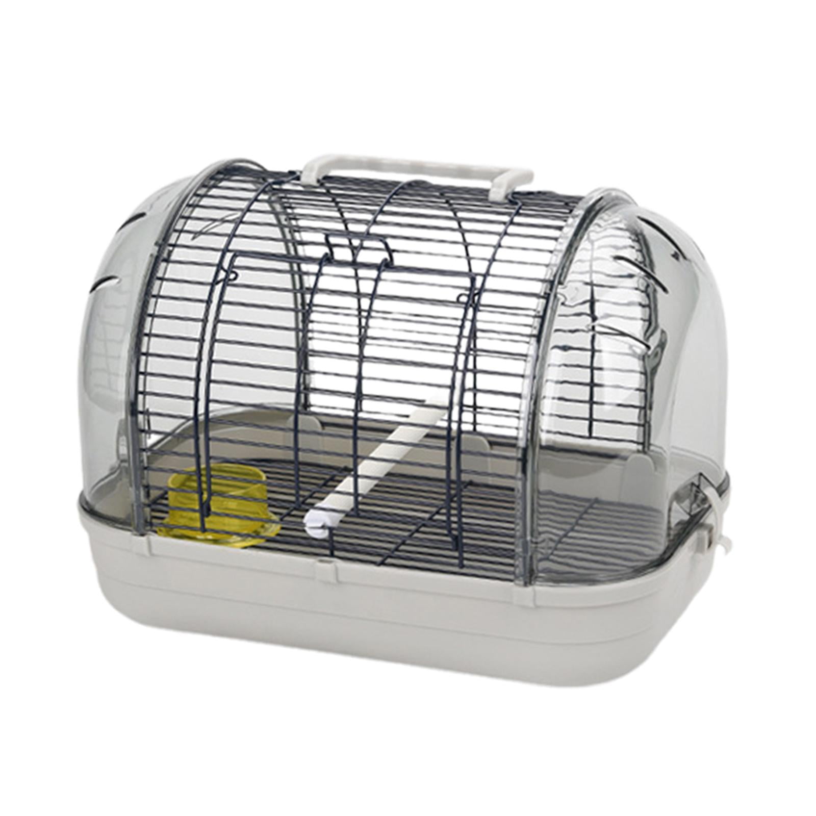 Bvdfgk Bird Travel Cage Pet Cage Easy to Clean Small Visible Window Portable Breathable Gray