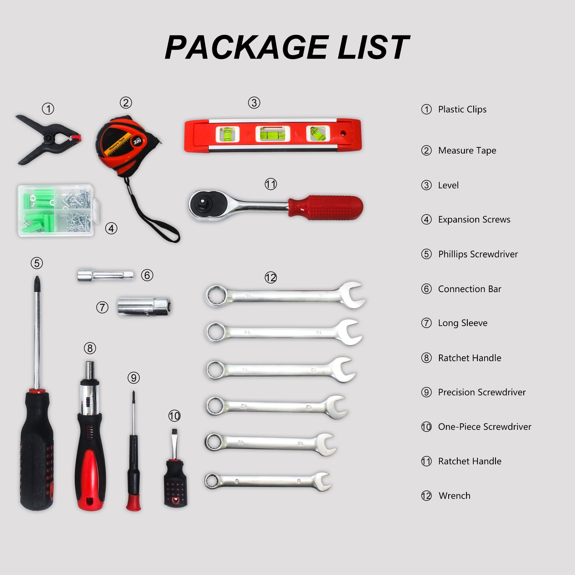 238 Pieces Socket Wrench Hand Tool Sets, Household Mixed Auto Repair Tool Kit with Tool Box Storage Case