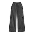 thumbnail image 5 of Falkdiz Women's High Waist Sweatpants Open Bottom Wide Leg Pockets Loose Cargo Casual Athletics Pantalones Sport Outdoor Track Pants for Women Drawstring Fashion, 5 of 7