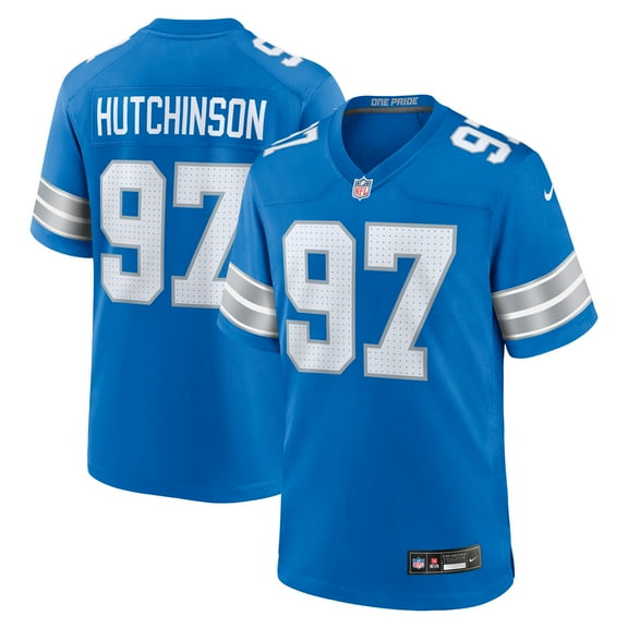 Men's Nike Aidan Hutchinson Blue Detroit Lions Game Jersey