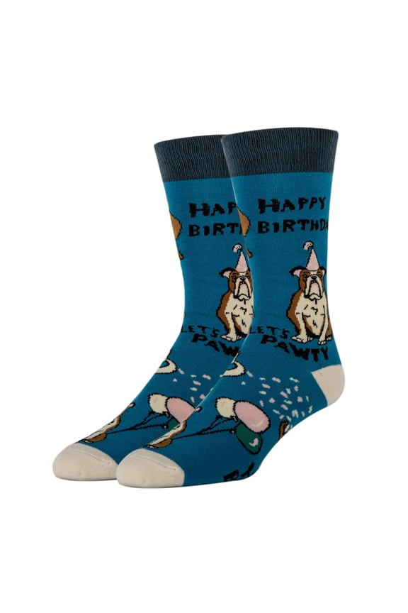 OoohYeah Mens Funny Saying Crazy Crew Socks, Cool Novelty Comfort Cotton Socks, Happy Pawty
