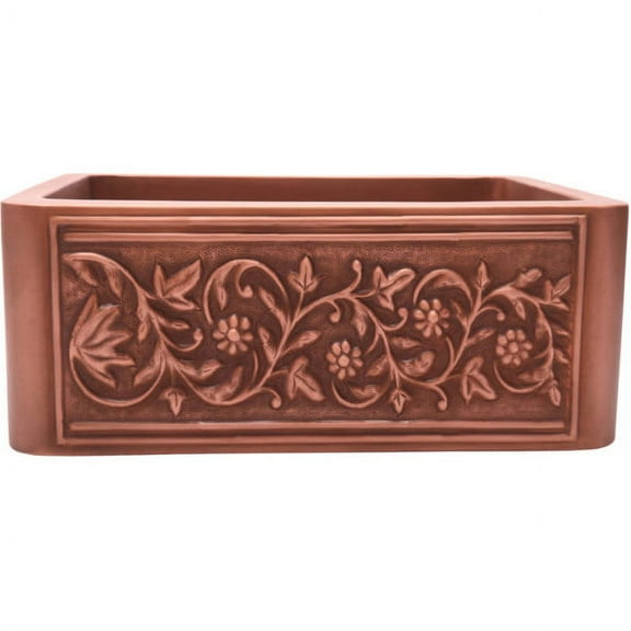 Barclay FSCSB3088-SAC Cilantro 36 Embossed Copper Single Bowl Farmer Sink
