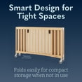 thumbnail image 5 of Foundations Travel Sleeper Full-Size Folding Wood Crib, Quick Fold, Portable Commercial Casters, Natural, 5 of 5