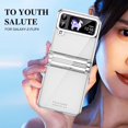 thumbnail image 6 of MonsDirect for 6.7 inch Samsung Galaxy Z Flip 3 5G 2021 Case, Hinge Protection Plating Frame Hard PC Back Clear Shockproof Full Coverage Bumper Protective Shell Cover for Galaxy Z Flip 3, Silver, 6 of 6