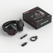 BINNUNE Wireless Gaming Headset with Microphone for PC PS4 PS5 Playstation 4 5 2.4G Wireless Bluetooth USB Gamer Headphones with Mic for Laptop Computer