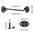thumbnail image 2 of 14 Inch Cabin Hook Stainless Steel Eye Hook Latch w Screws for Door Cupboard Shed Gate Window Black, 2pcs, 2 of 7