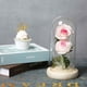 thumbnail image 3 of Rosa de cristal para decoración de bodas | Cúpula romántica de vidrio de borosilicato con base de madera de pino | Exhibición de flores artificiales | Regalo navideño para el hogar | Regalo de, 3 of 3