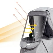 Sunveno Windproof Waterproof All-Weather Stroller Sun Shade, Gray