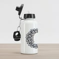thumbnail image 2 of Letter G Aluminum Water Bottle, Goal Themed Footballs Alphabet Soccer Arrangement Capital Letter Composition, Aluminum Insulated Spill-Proof Travel Sports Water Bottle, Black and White, by Ambesonne, 2 of 4