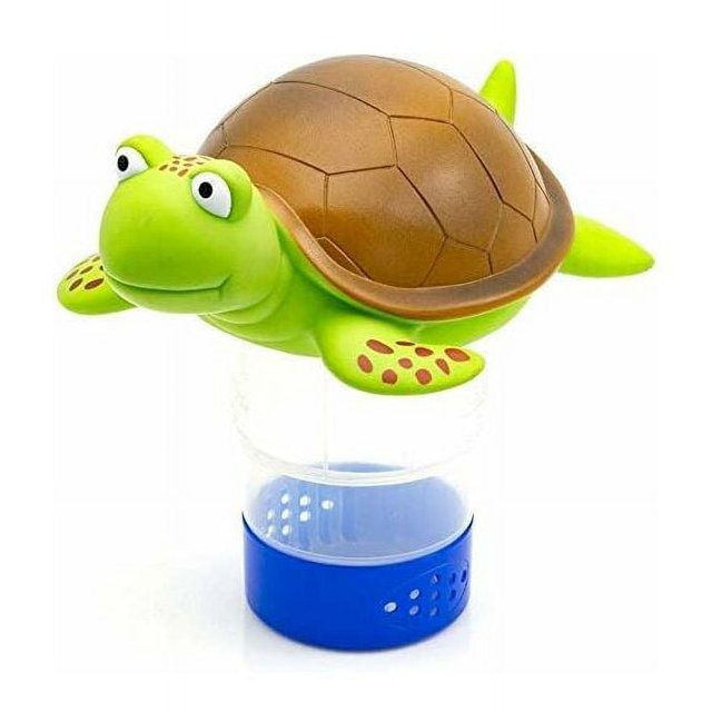 Dispensador de cloro flotante de primera calidad para mascotas para tabletas químicas, se adapta a tabletas de 3" Soporte para bromo (tortuga)