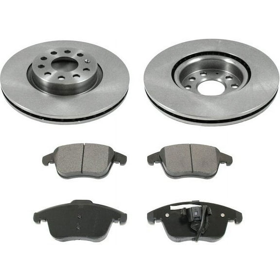 Front Brake Pad and Rotor Kit - Compatible with 2009 - 2017 Volkswagen Tiguan 2010 2011 2012 2013 2014 2015 2016