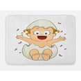 thumbnail image 1 of Cartoon Bath Mat, Baby Girl Popping Out of an Egg Gender Reveal Themed Illustration Doodle Character, Non-Slip Plush Mat Bathroom Kitchen Laundry Room Decor, 29.5 X 17.5 Inches, Multicolor, Ambesonne, 1 of 2