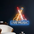 thumbnail image 2 of Handmadetneonsign Electric Guitar Live Music Led Sign, Live Music Neon Sign, Rock And Roll Light, 2 of 5
