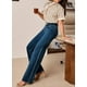 thumbnail image 3 of Vaqueros elegantes de cintura alta y pierna ancha para mujer, color azul Ashleigh, talla 6, 3 of 6