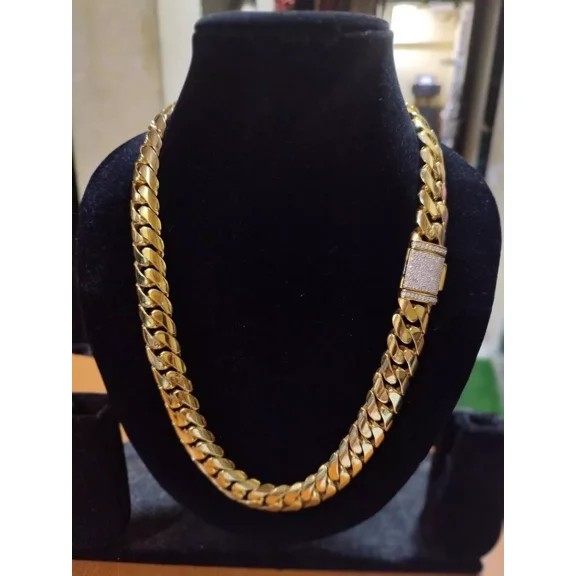 16mm x24"Miami LINK Cuban Tester Pass Moissanite Men's Chain 925 Sterling Silver