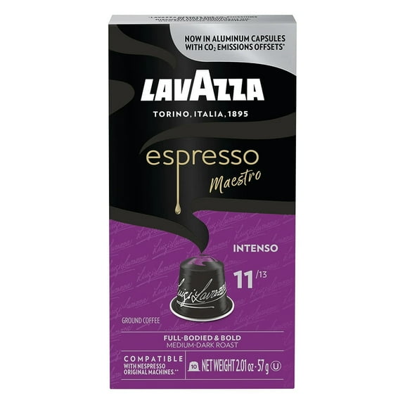 Lavazza Ground Medium-Dark Roast Intenso Espresso Maestro Coffee 10 Capsules