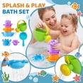 thumbnail image 4 of NookHive Fun Water Play Bath Toys - Green Pot 5-Piece Mold-Resistant Stacking Cups for Toddler Beach Essentials, Bathtub, Pool, Random Colors, Summer Toys for Kids Sensory Fun, 4 of 8