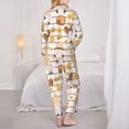 thumbnail image 5 of Kll Cute Bee Gnome Print Women'S Long Sleeve Pajamas With Pants Sleepwear Loungewear 2 Set-Small, 5 of 9