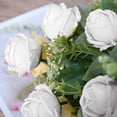 thumbnail image 2 of Artificial Flower Camellias Bouquet Home Decor Wedding Decor Fake Dried Flowers Bouquet Imitation Flower Decor(White), 2 of 6