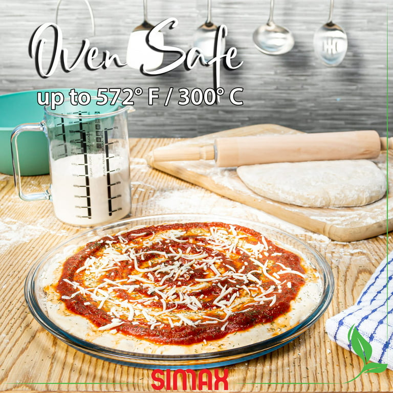 Simax Glass Pizza Pan for Oven: Borosilicate Glass Pizza Tray for Oven -  12.5-inch Pizza Pans - Pizza Plates - Pizza Tray Oven Pan - Round Pizza  Pans