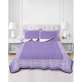 thumbnail image 3 of Quilts Twin XL Size, Purple Geometric Soft Comforter Bedding Set for Bed, White Greek Key Design Burlap Modern Art Lightweight Quilted Bedspread with Pillow Cover(2 Pieces) for All Season, 68x98 Inch, 3 of 6