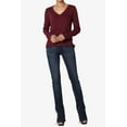 thumbnail image 6 of TheMogan Women's V-Neck Long Sleeve Top Basic Stretch Cotton Relaxed Slim Fit T-Shirt Dark Burgundy L, 6 of 7