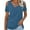 Blue, variant on Women's Short Sleeve V Neck Criss Cross T-Shirt Tops